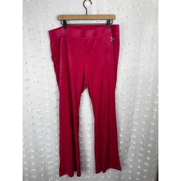 Juicy Couture Womens Pink Sweatpants Velour Size XXL Bootcut Pull On Pants - Picture 2 of 6